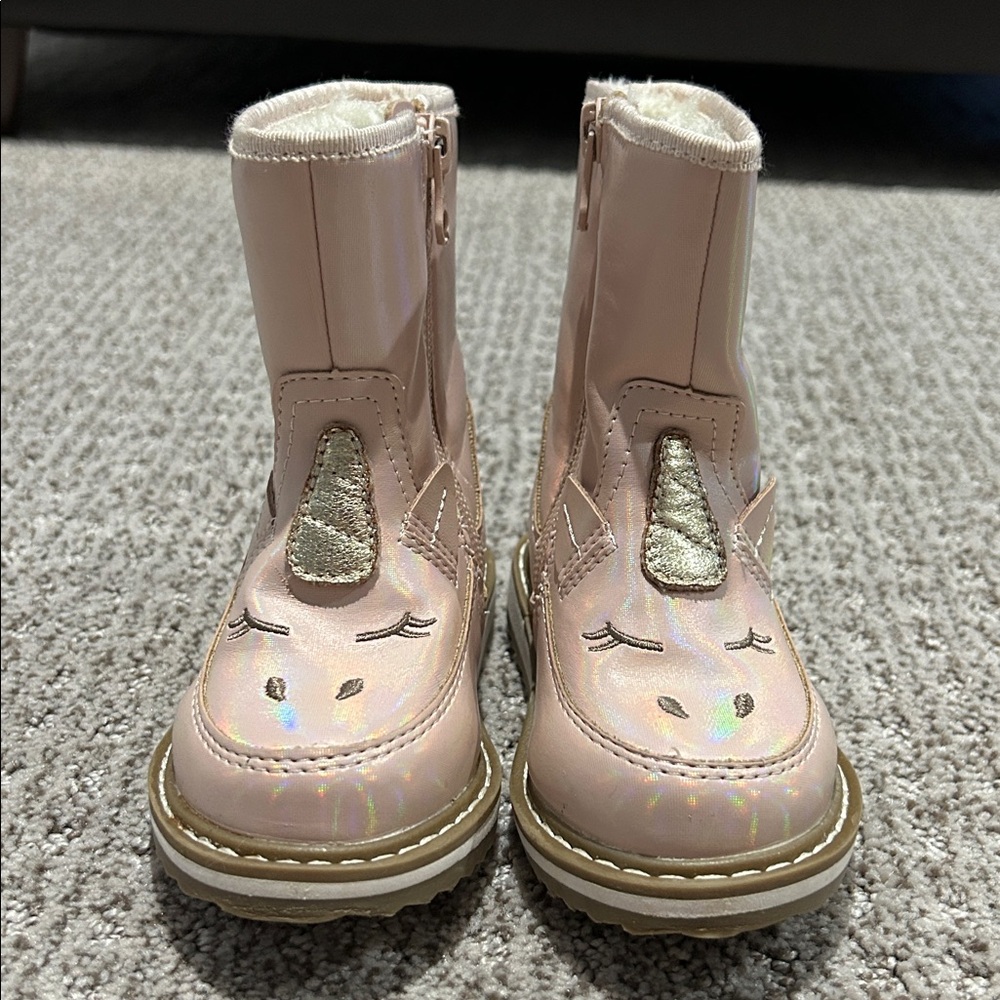 Unicorn Pink Iridescent Toddler Boots